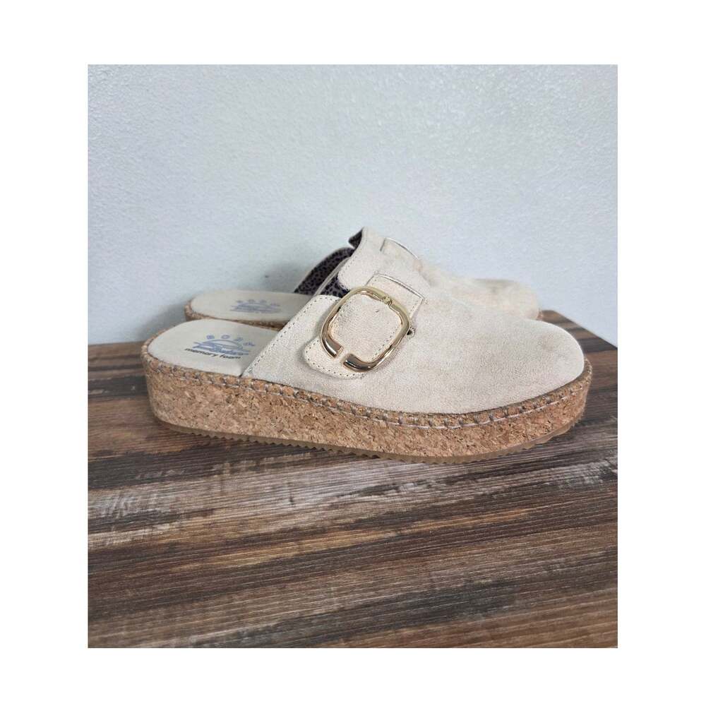 Bobs from Sketchers Woman's Rosey Rise on Paradise Tan Vegan Suede Clogs 8.5